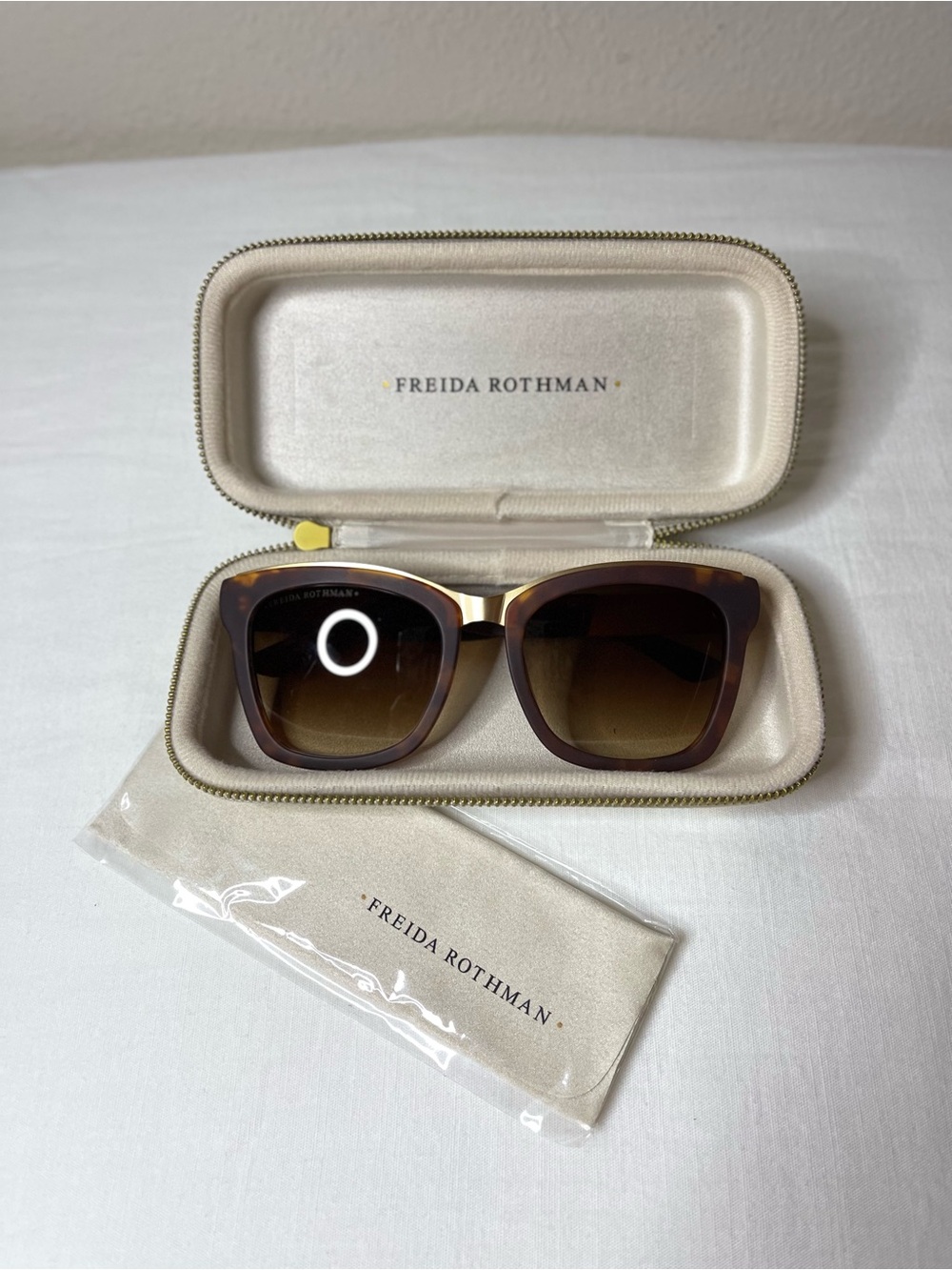 Freida Rothman Women's MadisonTortoise Sunglasses with Gold Bridge - Picture 5 of 13